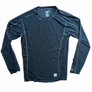 Carhartt Force Base Layer Thermal Shirt Mens Small Black Long Sleeve Waffle Knit